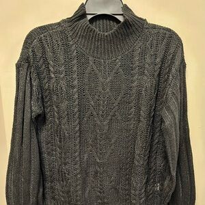 FCT W/ Love Sz M Black Cable Knit Sweater NWT